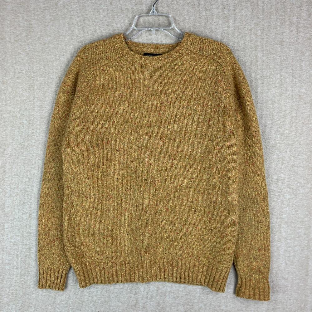 BEAMS Plus Japan Sweater XL Wool Alpaca Yellow Crew Neck Knit Pullover Fisherma